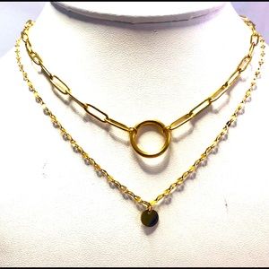 14K goldfill set of 2 necklaces